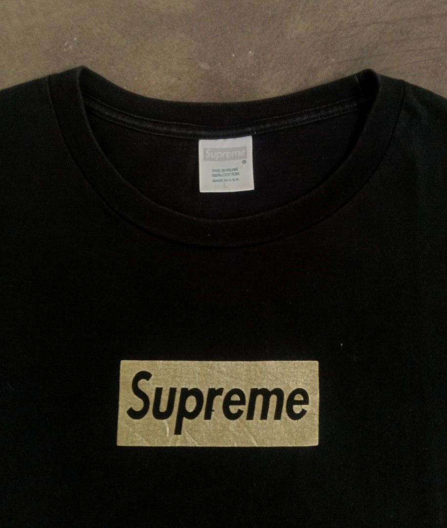 Supreme gold sales box logo