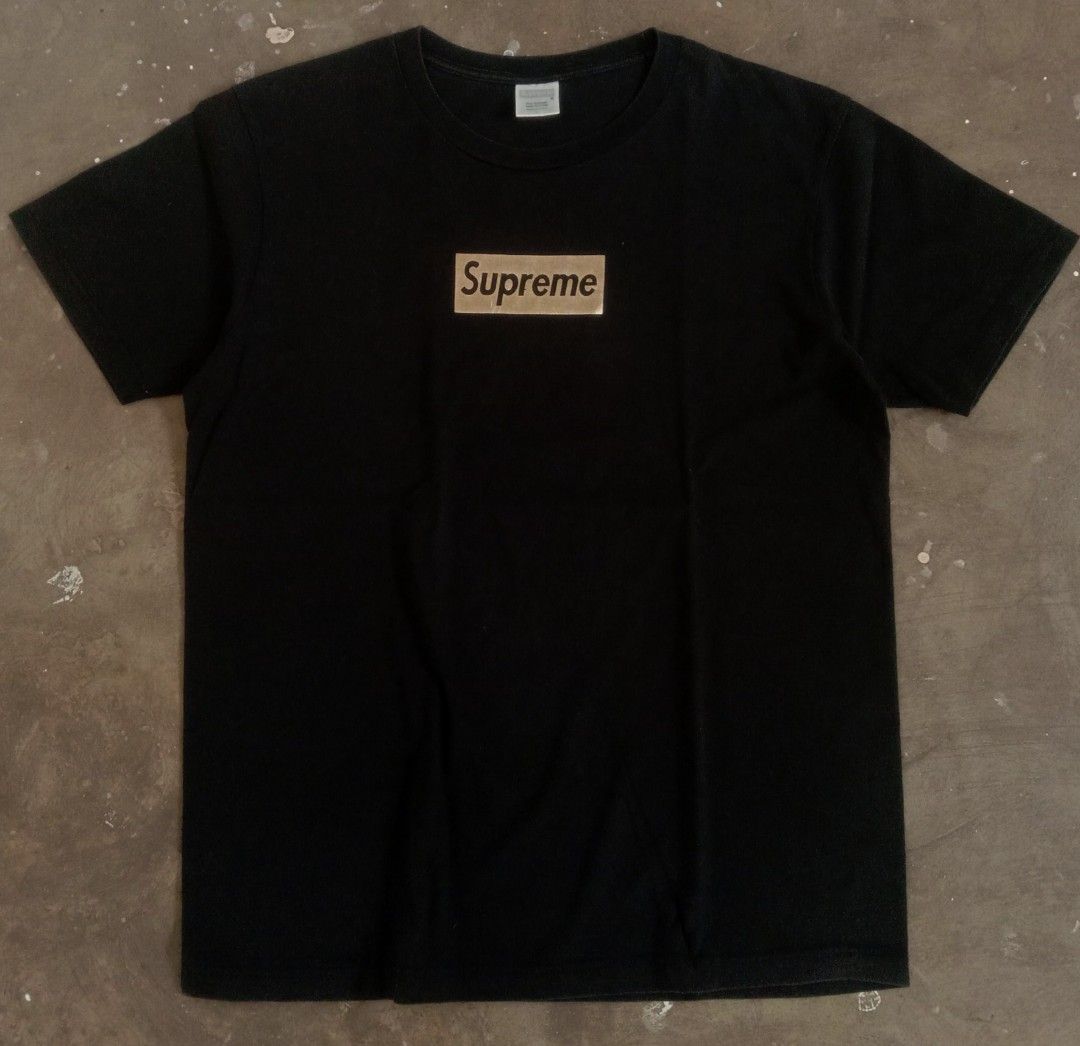 Supreme gold new arrivals box logo tee
