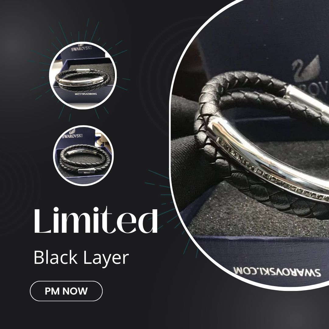 Swarovski mens new arrivals leather bracelet