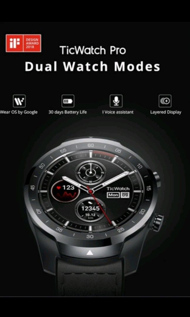 Ticwatch Pro Smartwatch Wear Fesyen Pria Jam Tangan di Carousell