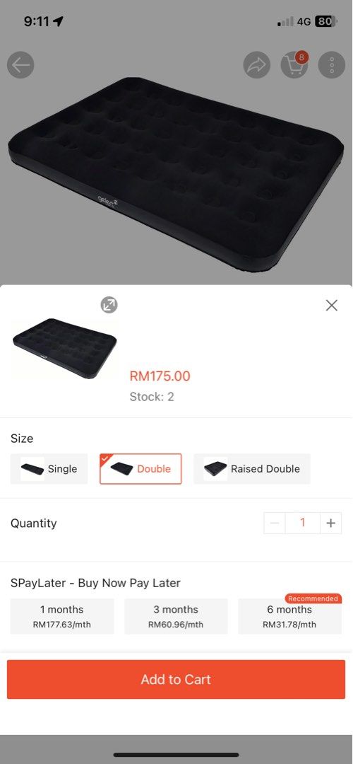 Tilam Angin GELERT DOUBLE AIRBED Furniture Home Living