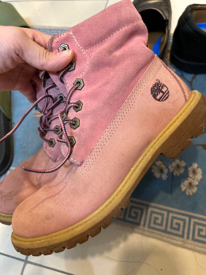 Pink timberlands women's store