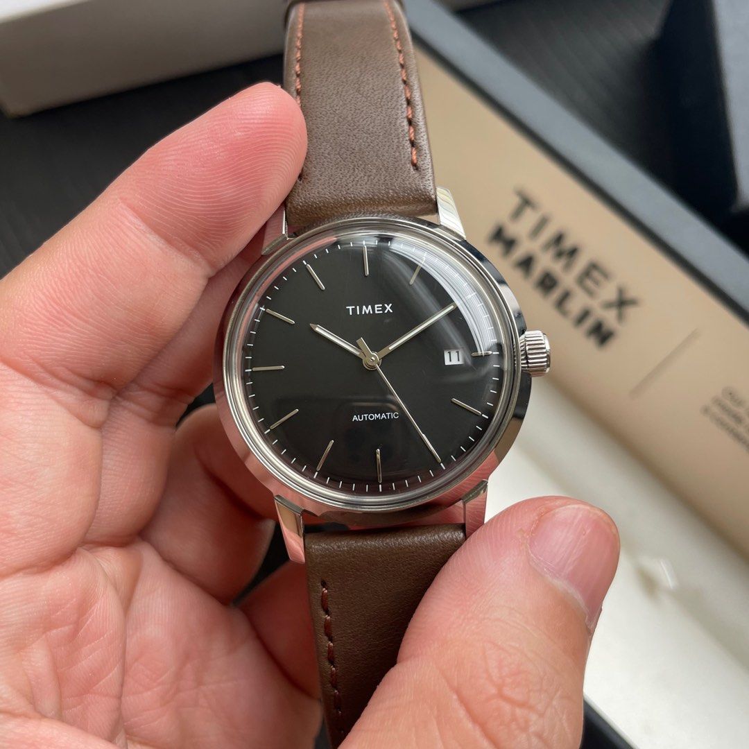 Timex marlin automatic hotsell black