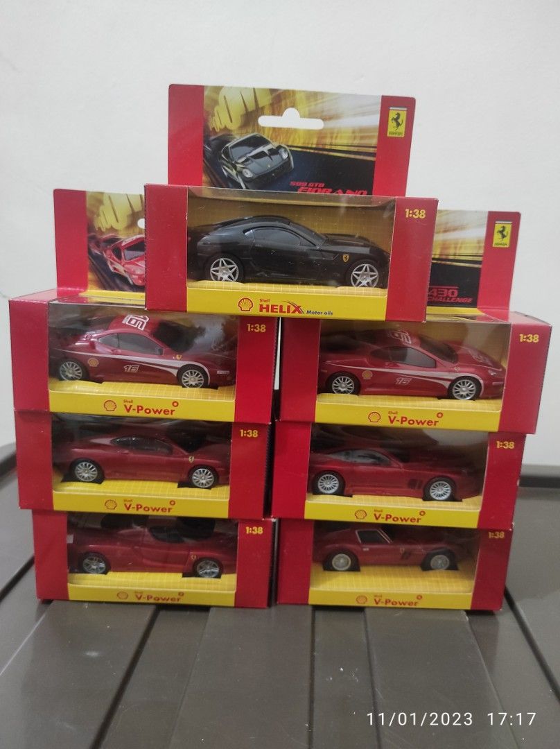 Ferrari Shell Toy Cat Collection (Category: Vehicle & Diecast Models) located in Manila. Submitted by ja.rey (Listing ID 1263306833, Image 1). Description: As is where is Brandnew, Stock Item.