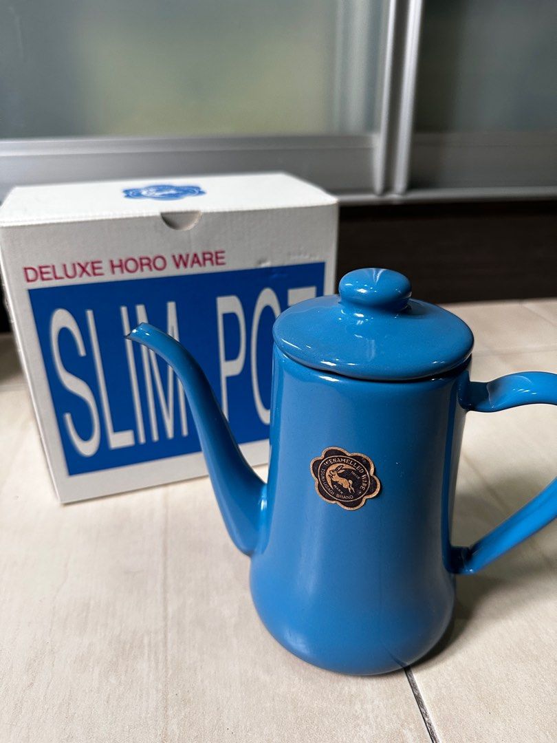 Tsuki Usagi Enamel Drip Coffee Slim Pot Blue 0.7L, TV & Home Appliances ...