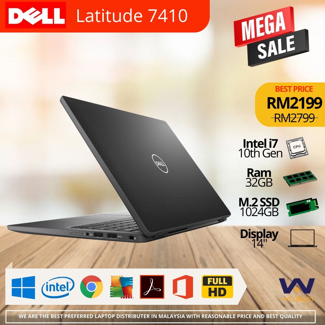 under warranty Dell Latitude 7410 Ultrabook i7 32gb ram 1tb ssd