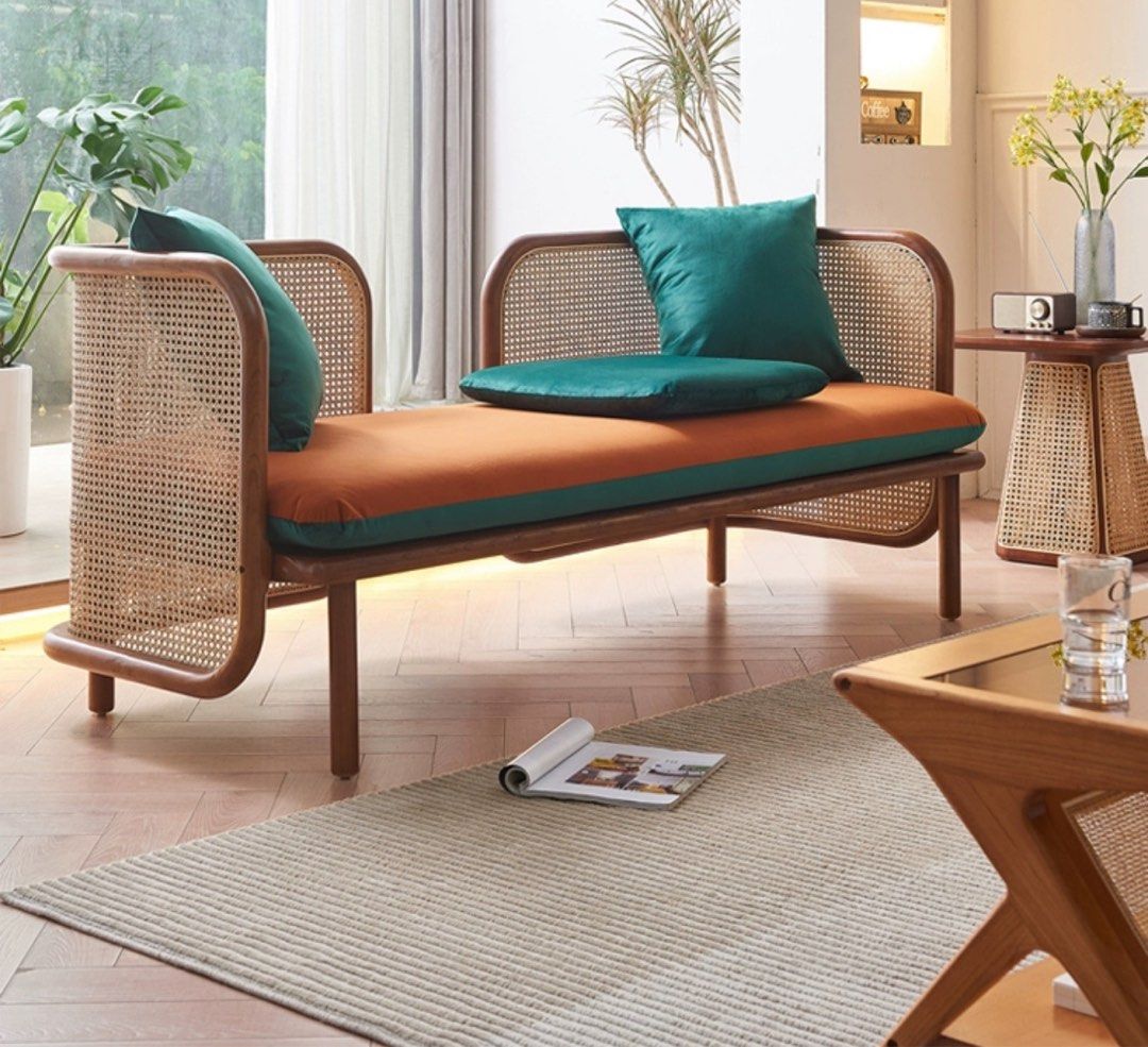 VALES Japandi Rattan Sofa, Furniture & Home Living, Furniture, Tables & Sets on Carousell