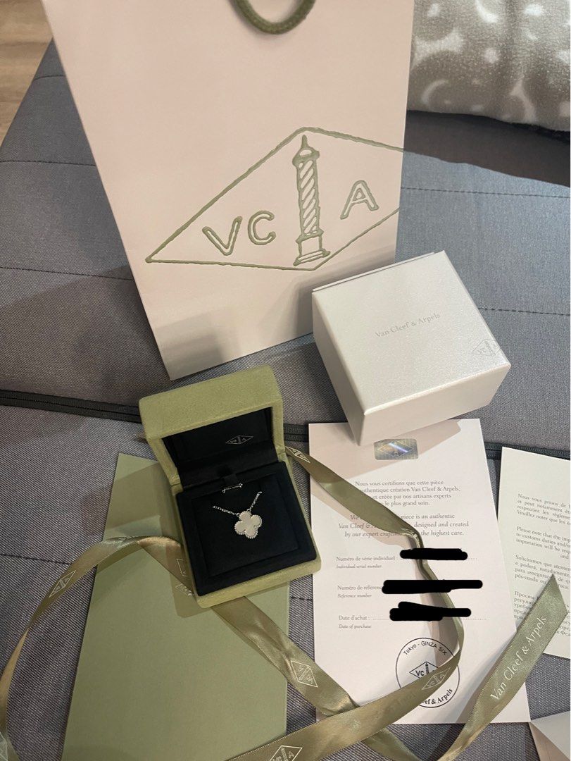 Vca Chain Van Cleef & Arpels Vintage Alhambra Pendant Mother of Pearl in White ...