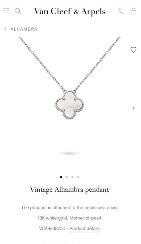 White van cleef necklace outlet