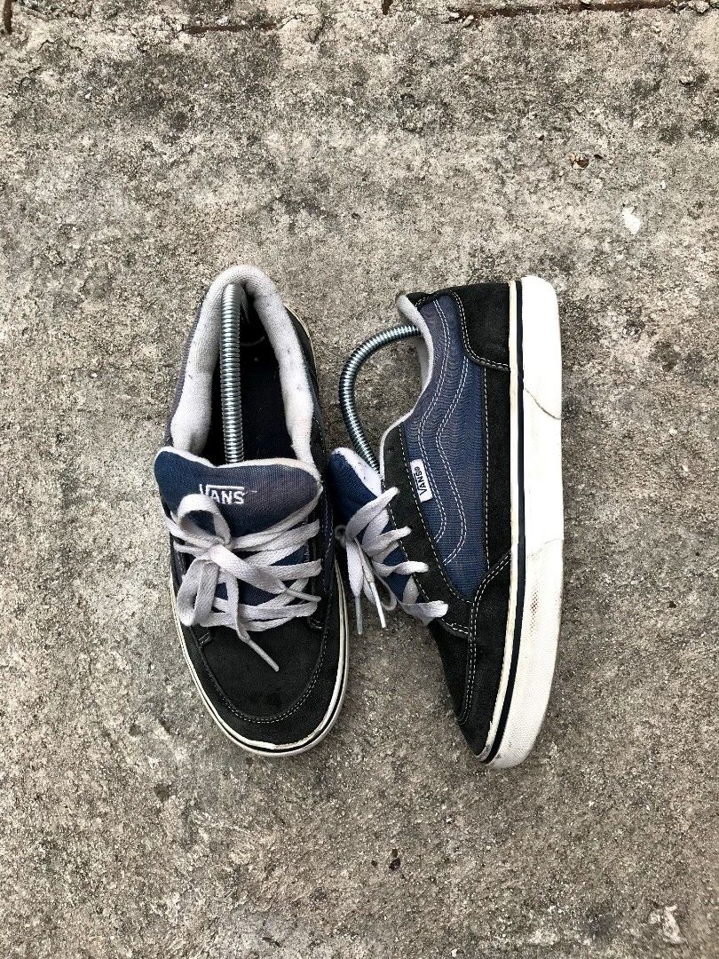 Vans Men s Bearcat Canvas Suede Classic Skate Shoes Navy Fesyen