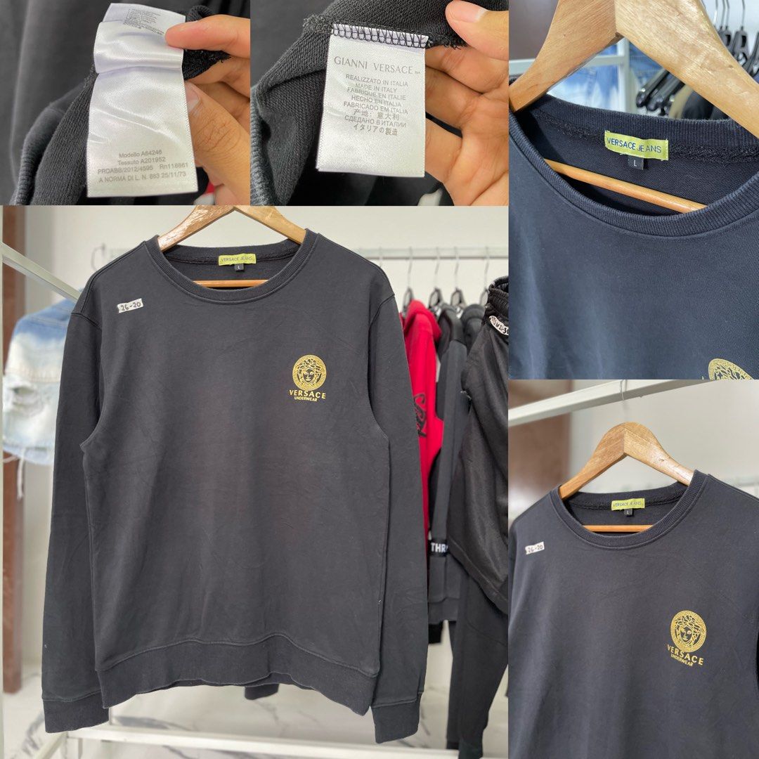 Versace LongSleeve (Category: Hoodies) located in San Jose del Monte. Submitted by thrift_lif3 (Listing ID 1263290624, Image 1). Description: VERSACE LONGSLEEVE dimes:L26 W20 size:large on tag condition:9/10 (needwash) color rate:9/10 mine:299.