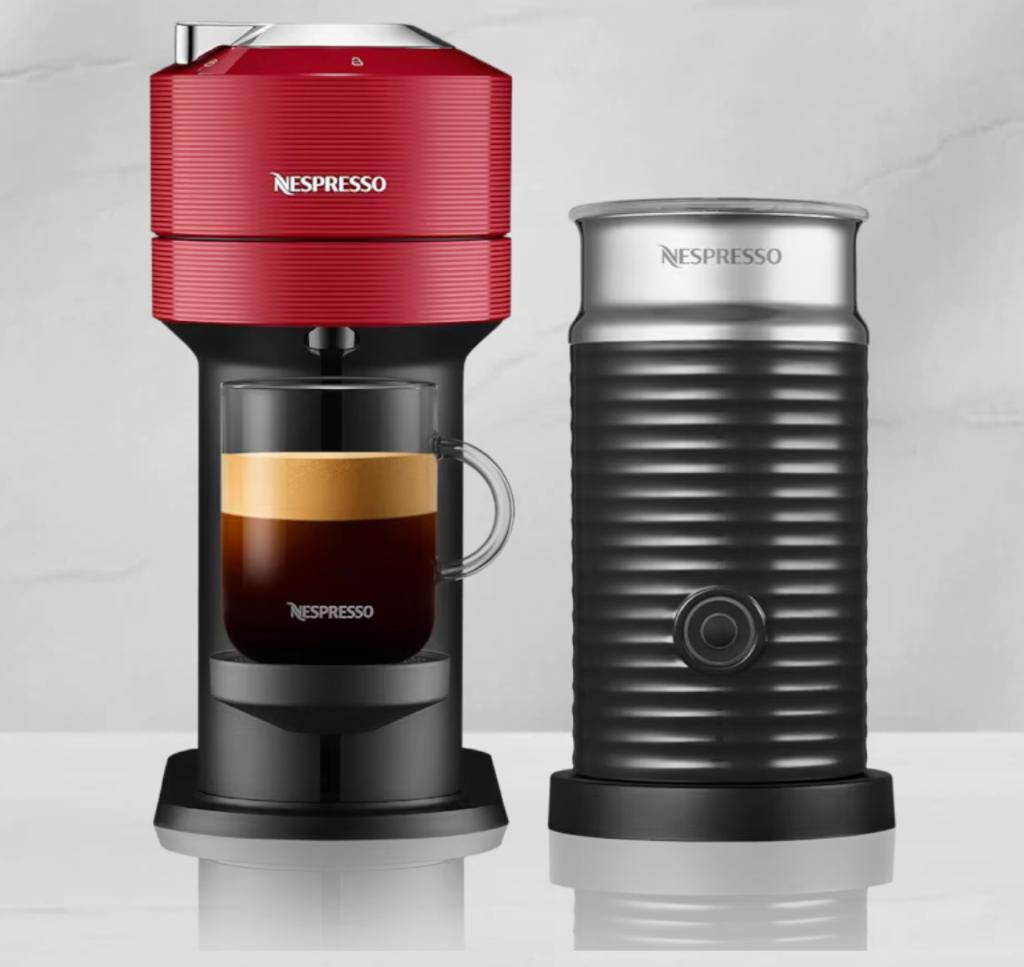VERTUO NEXT CHERRY RED & AEROCCINO BUNDLE, TV & Home Appliances