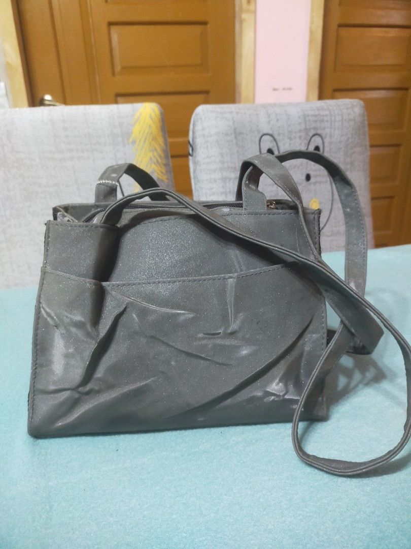 Vtg Mudd Fabric Messenger Bag Y2K Black Pink Large 16 x 12 Bookbag  Crossbody