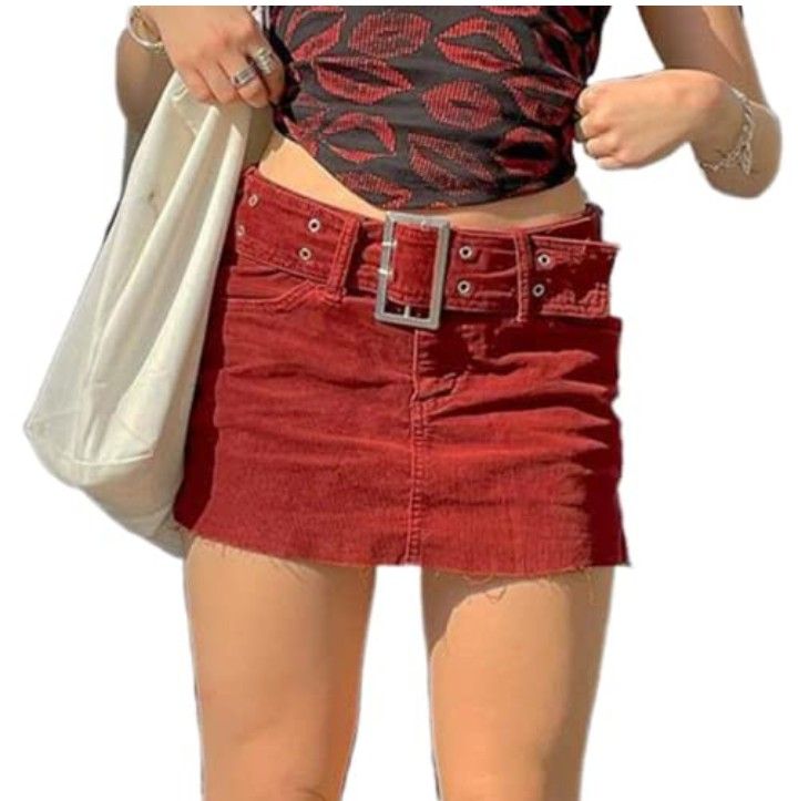 Maroon suede store mini skirt