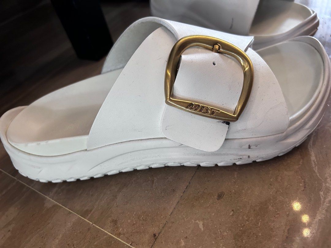 White MBT Recovery Sandals