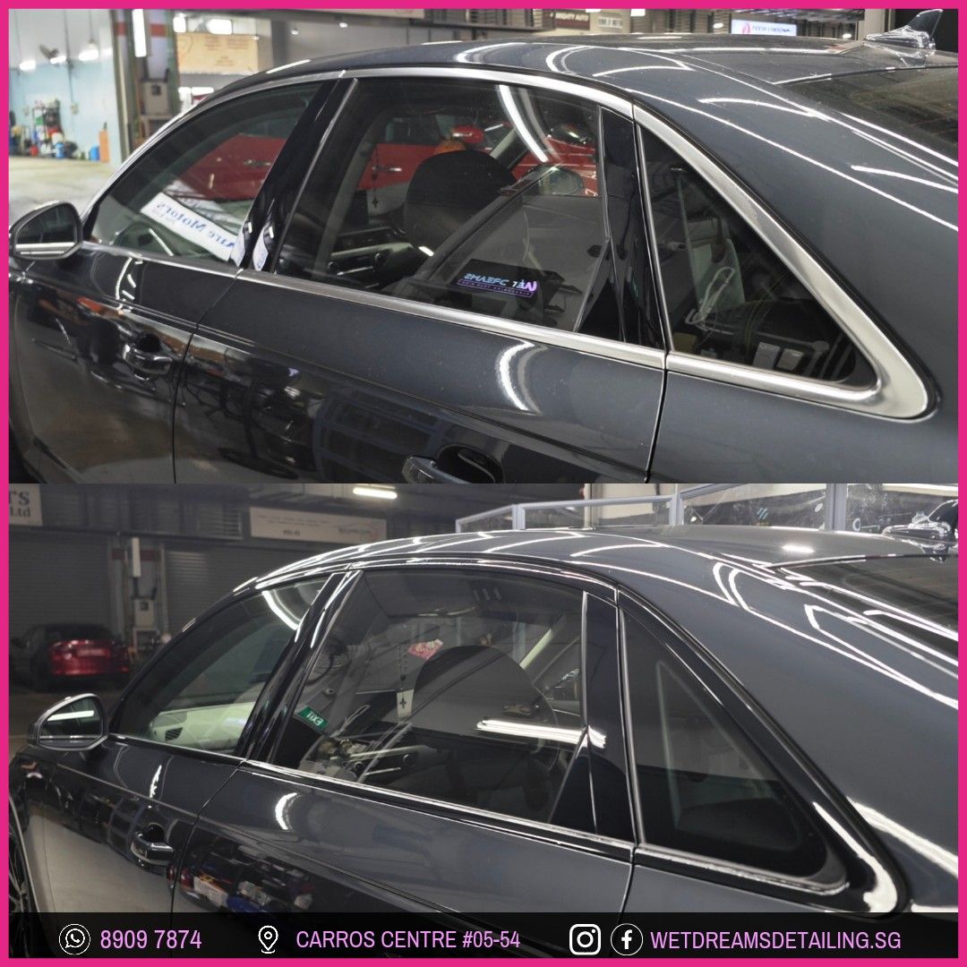 WINDOW TRIM DECHROME CHROME DELETE BLACKOUT GLOSS BLACK CARBON FIBER CARBON IRR 99