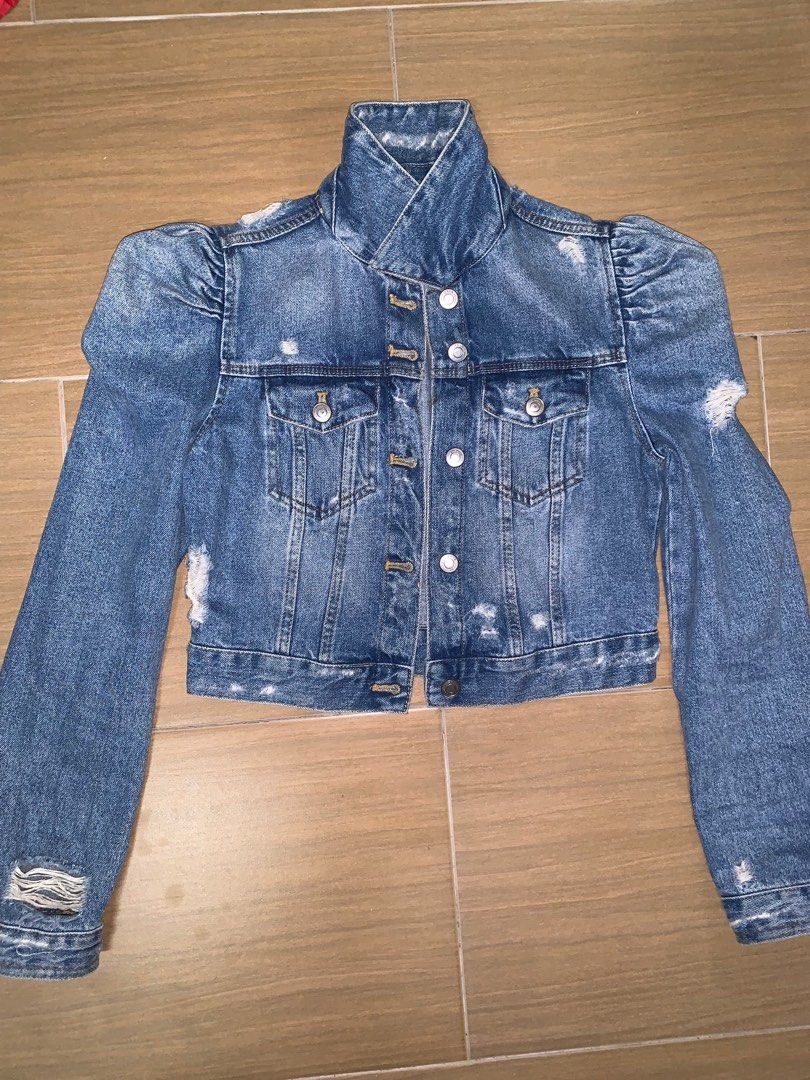 Puff sleeve 2025 jean jacket zara