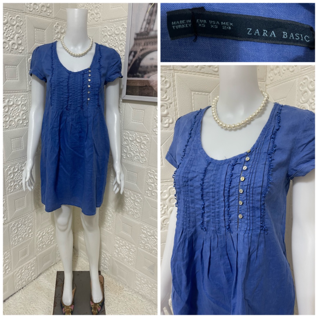 Zara Linen Dress, Women's Fashion, Dresses & Sets, Dresses on Carousell