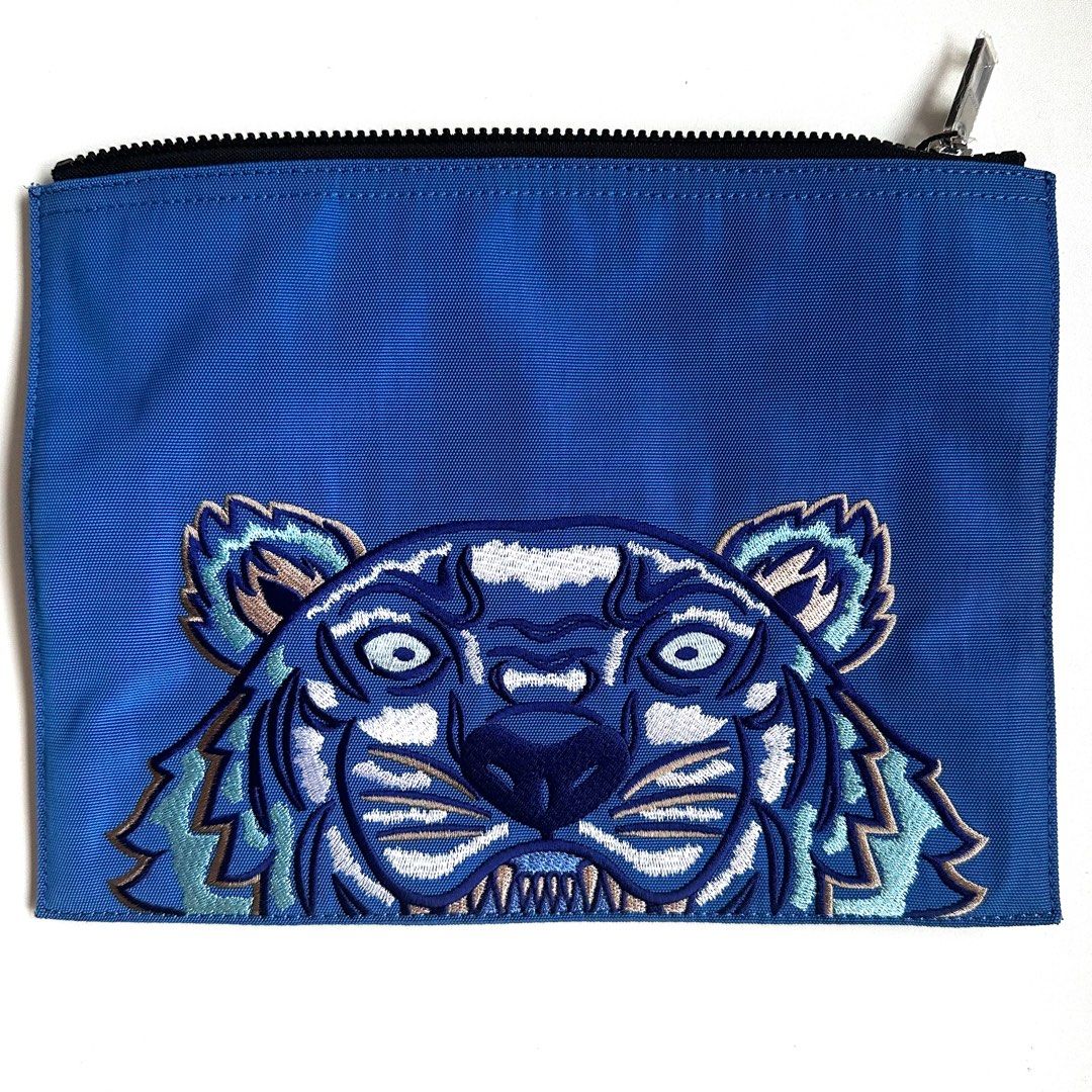 100 authentic Kenzo tiger blue capsule pouch