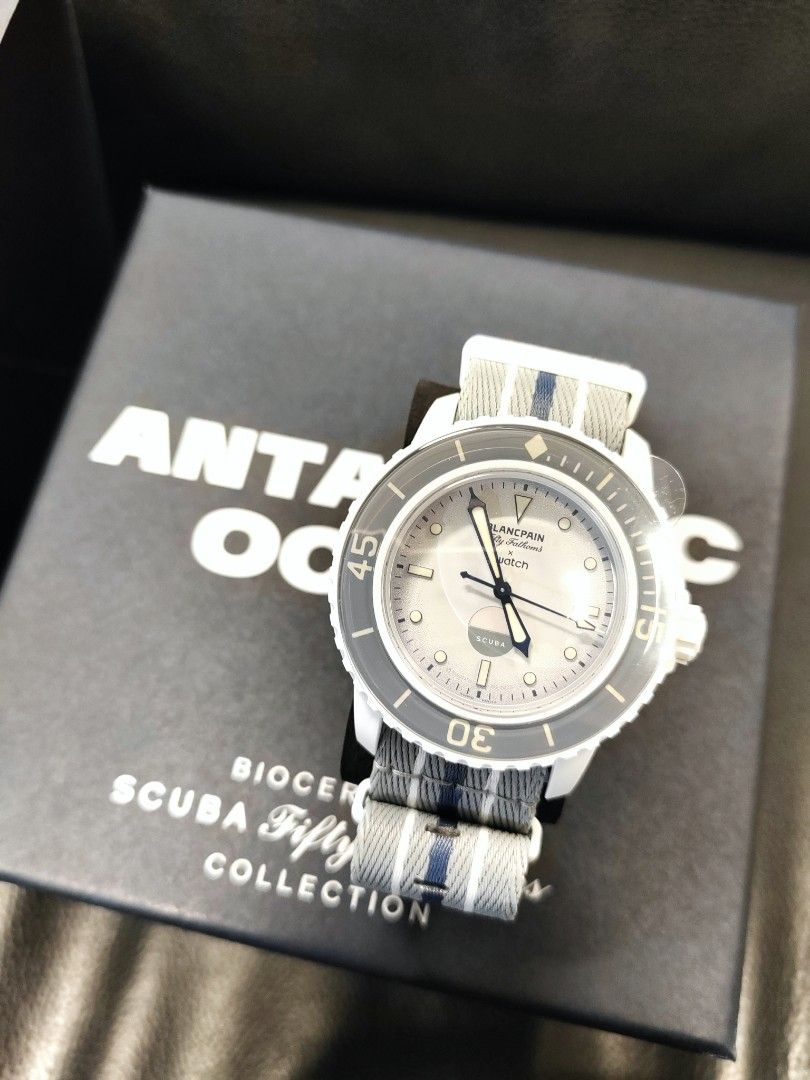 全新11月現貨] Blancpain X Swatch - Antarctic Ocean 灰白色Scuba
