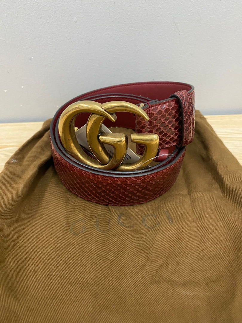 2370001037 GUCCI SNAKE SKIN GG INTERLOCKING BELT, Luxury, Accessories ...