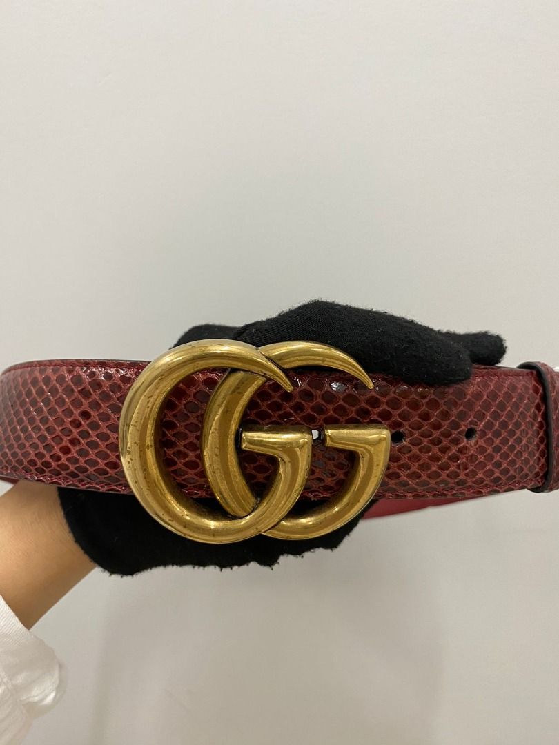 2370001037 GUCCI SNAKE SKIN GG INTERLOCKING BELT, Luxury, Accessories ...