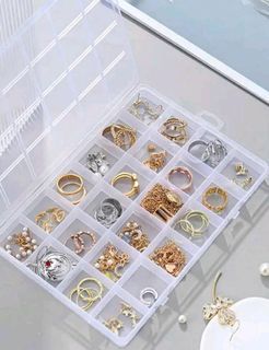 28 grid clear organizer jewelry storage box