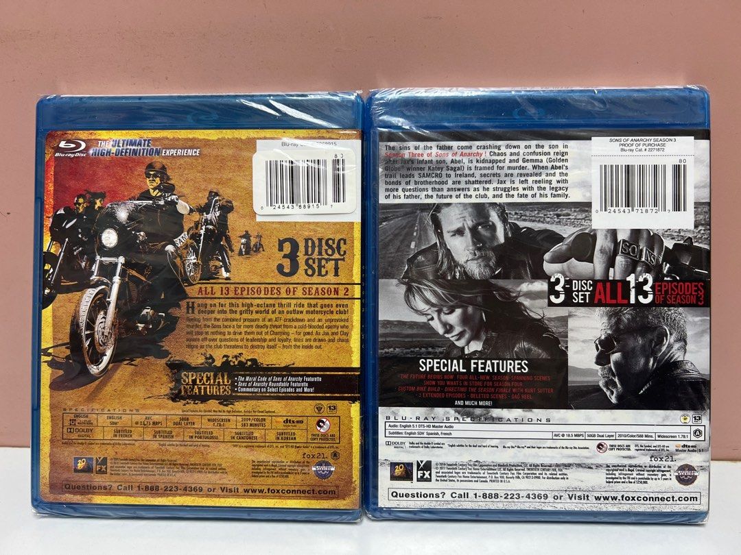 全新🎬歐美電視劇《 混亂之子》第2 + 3季(全套) Bly-ray ｛ 英語發音/ 不設中文字幕｝見圖, 興趣及遊戲, 音樂、樂器& 配件,  音樂與媒體- CD 及DVD -