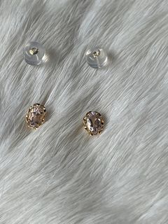 <✈️ Clearance fast deal>  genuine AU750(18K) yellow gold with natural Morganite earrings