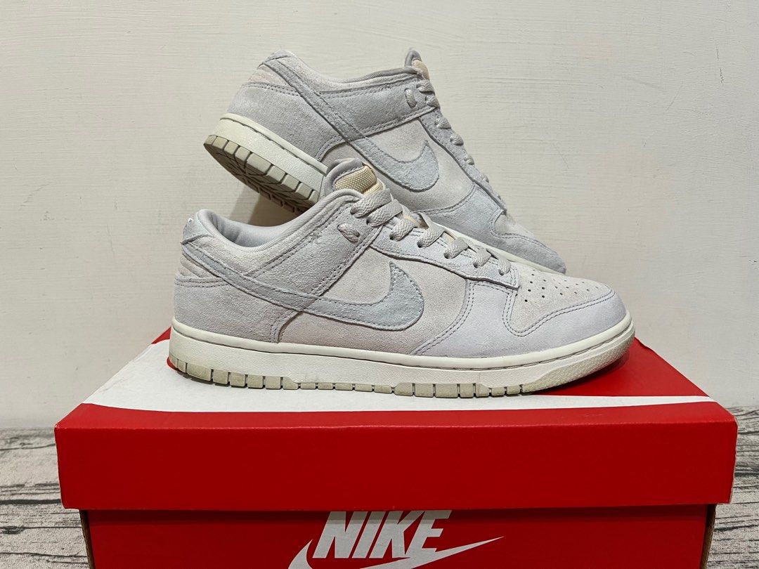 正版二手七成新] Nike Dunk Low PRM Vast Grey 復古奶灰色26.5cm 麂皮