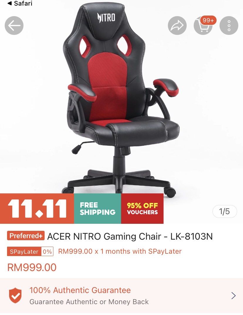 Acer Nitro Gaming Chair Furniture Home Living Furniture