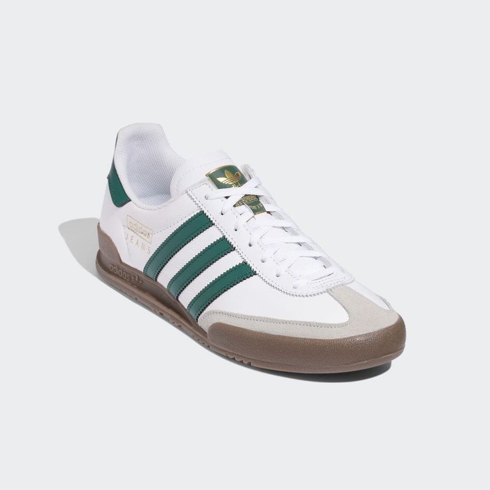 Adidas Jeans white and green variant Men s Fashion Footwear
