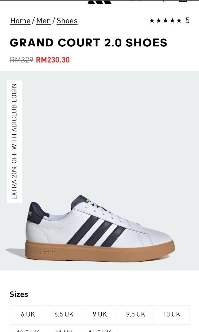 Adidas tennis sales shoes size chart
