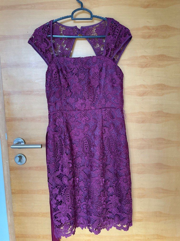 Adrianna papell purple lace dress outlet