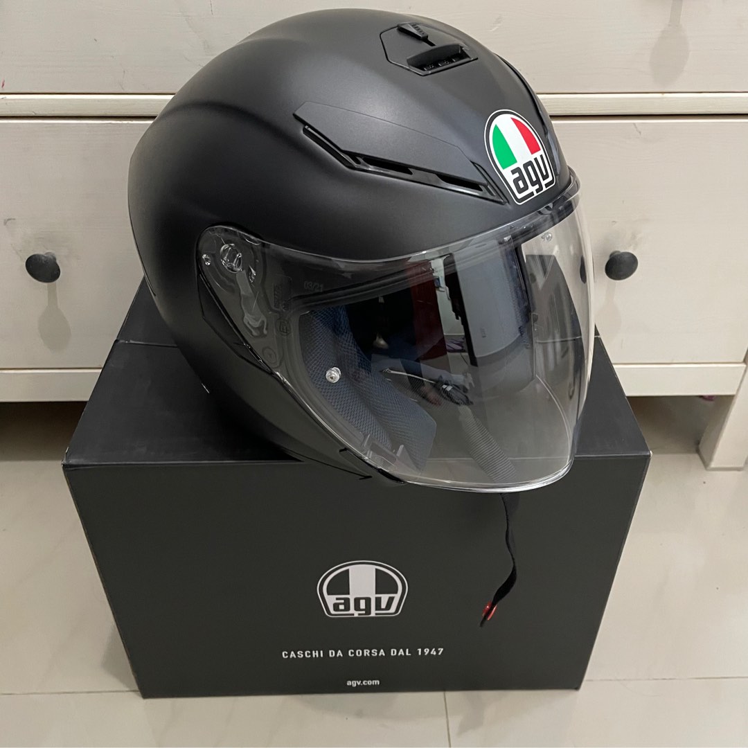 Agv K5 jet asia fit size M matte black Motorbikes on Carousell