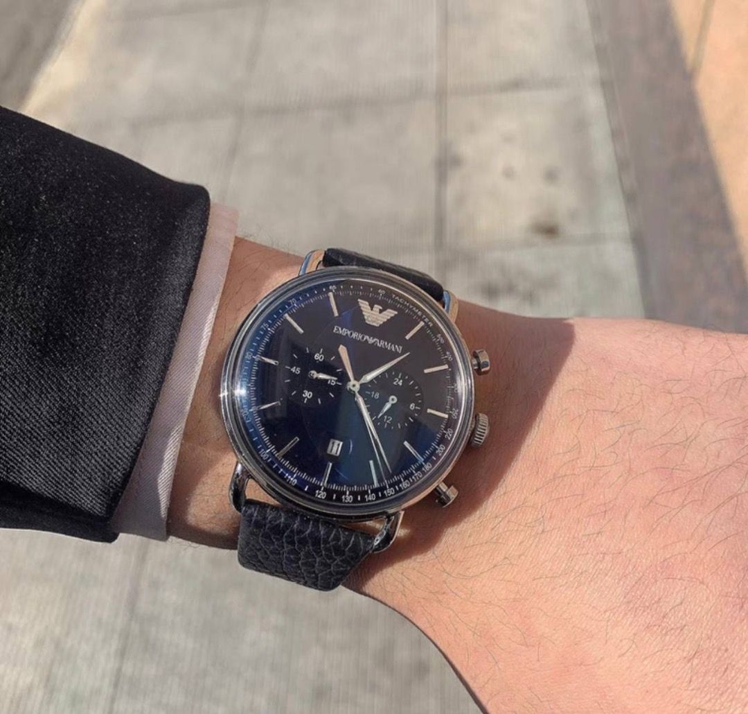 Emporio armani shop aviator blue watch