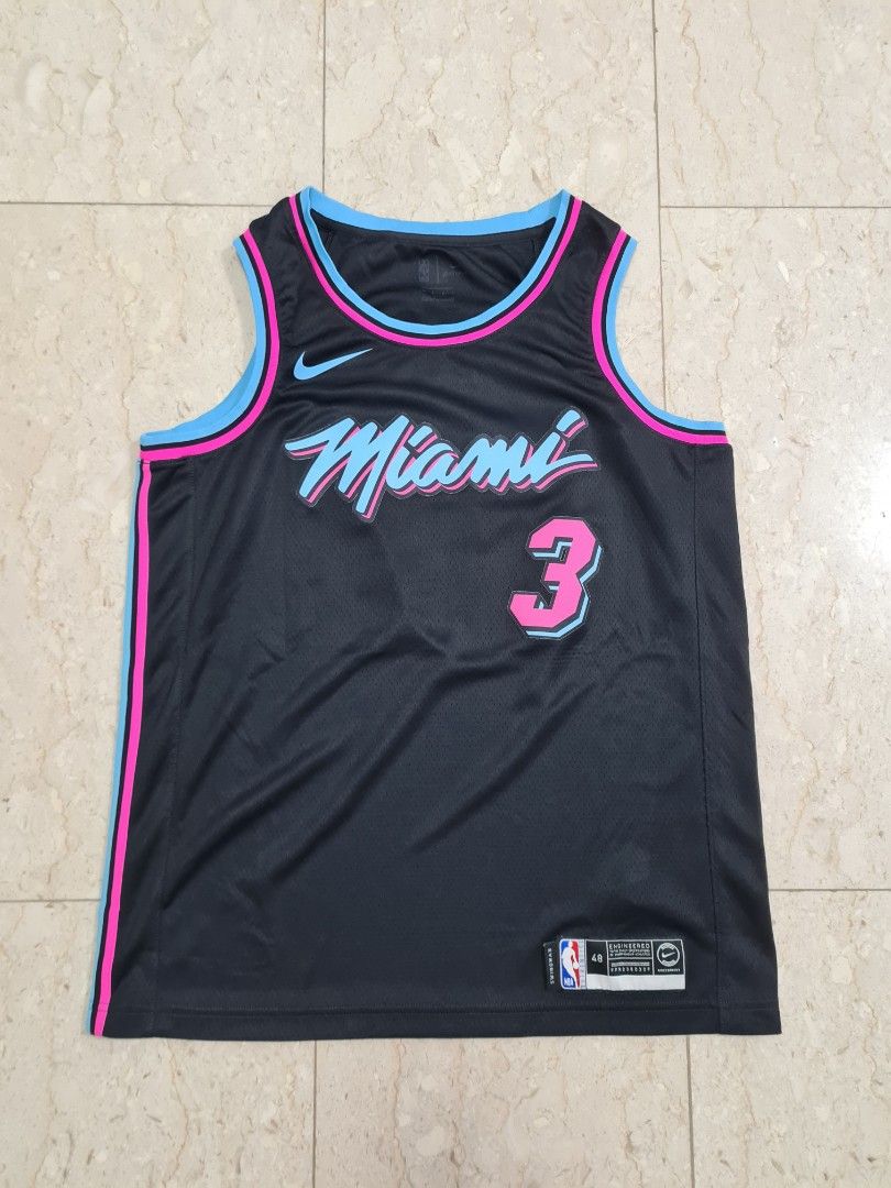 Authentic Nike Men s NBA Heat Vice Nights Swingman Jersey L