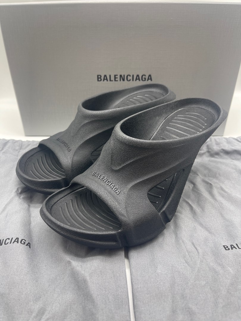 Balenciaga Womens Open Toe Textured Ankle Strap High Heel Sandals Blac -  Shop Linda's Stuff