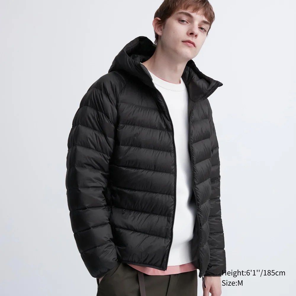 Black Puffer Ultra Light Down Parka Jacket Coat