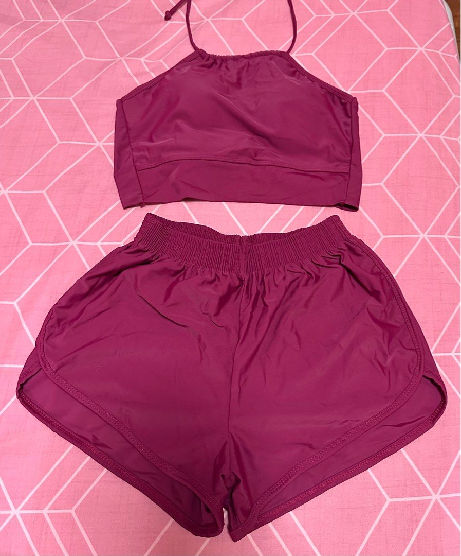Maroon two piece swimsuit outlet