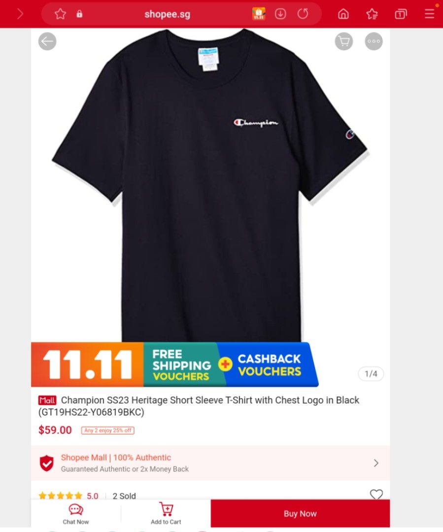 Champion t store shirt for sale