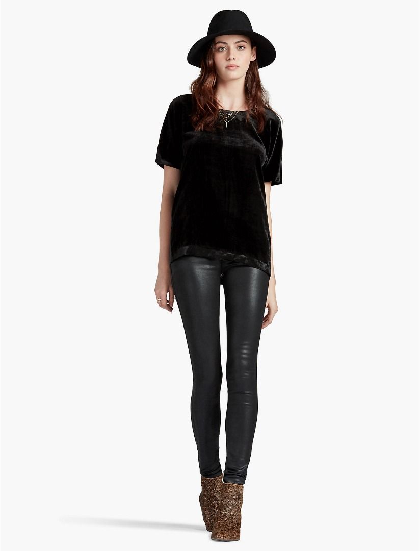 Brand New LUCKY BRAND Black Velvet Shirt Top Blouse - Size Small Medium,  Women's Fashion, Tops, Shirts on Carousell
