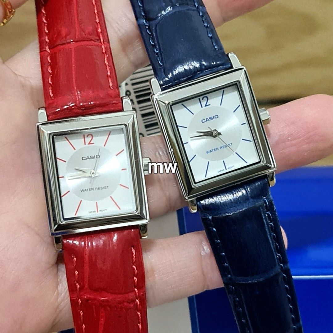 Casio Ladies Square Case Leather Dress Analog Quartz Women s Watch