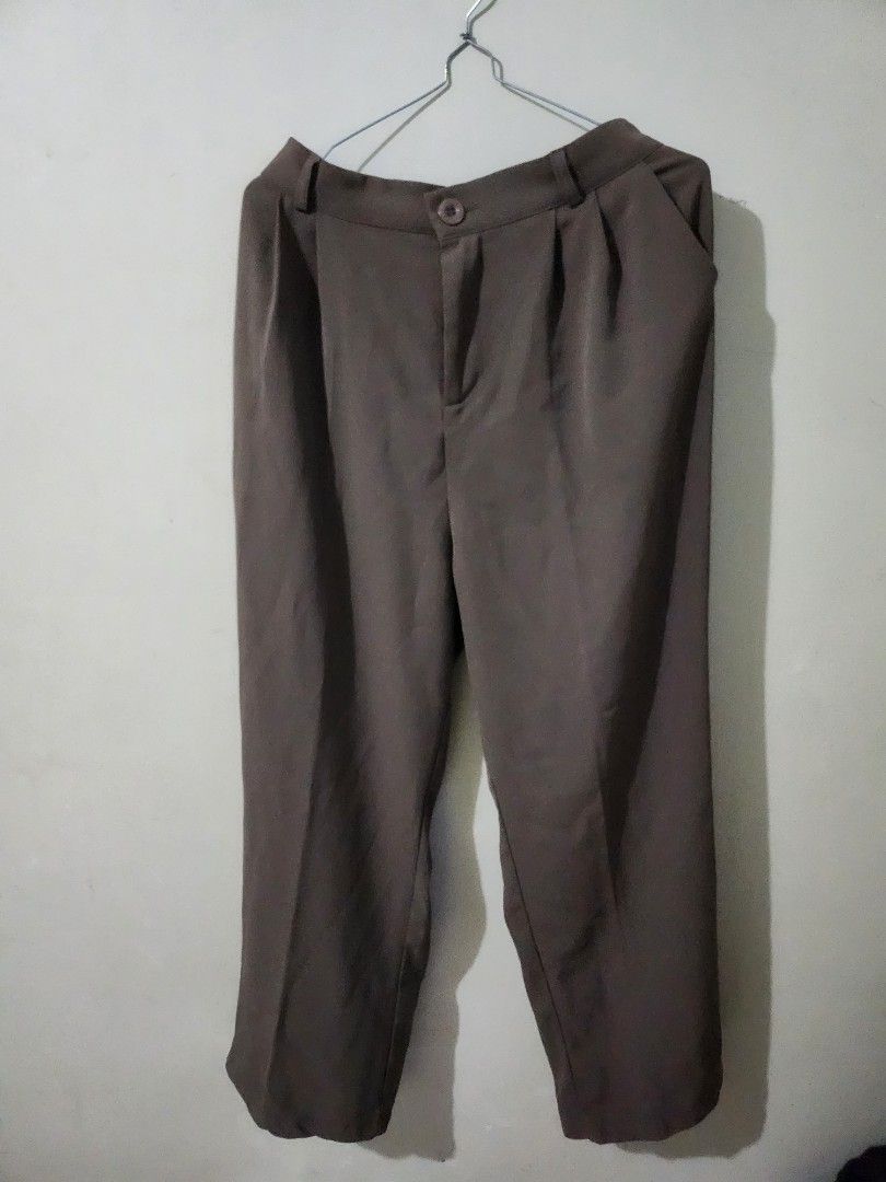 Celana bahan warna coklat tua, Fesyen Wanita, Pakaian Wanita, Bawahan