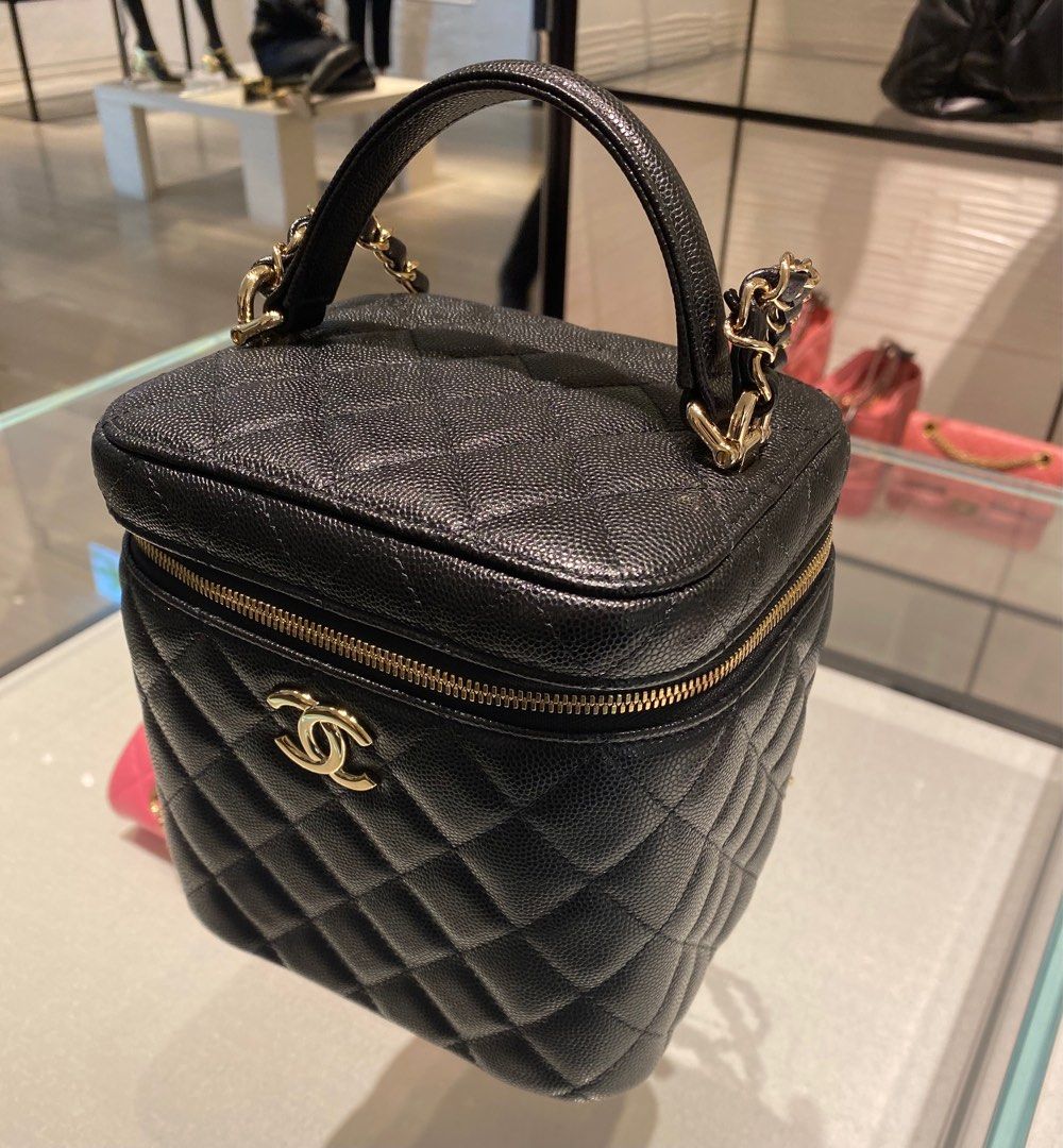 Chanel 21A Large Vanity Bag Caviar Black, Luxury, Bags & Wallets