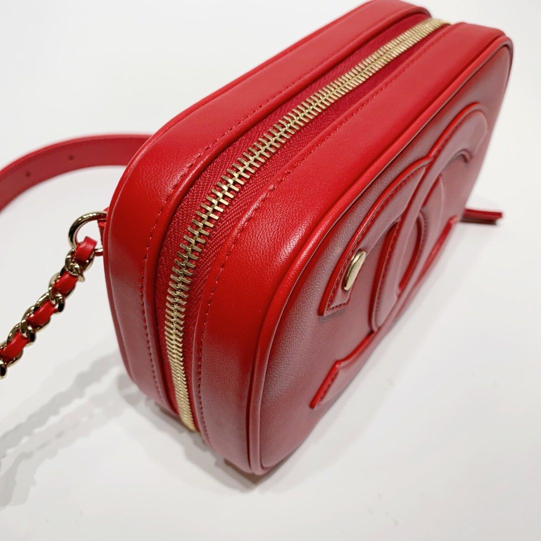 Chanel Red Leather CC Mania Waist Bag Chanel