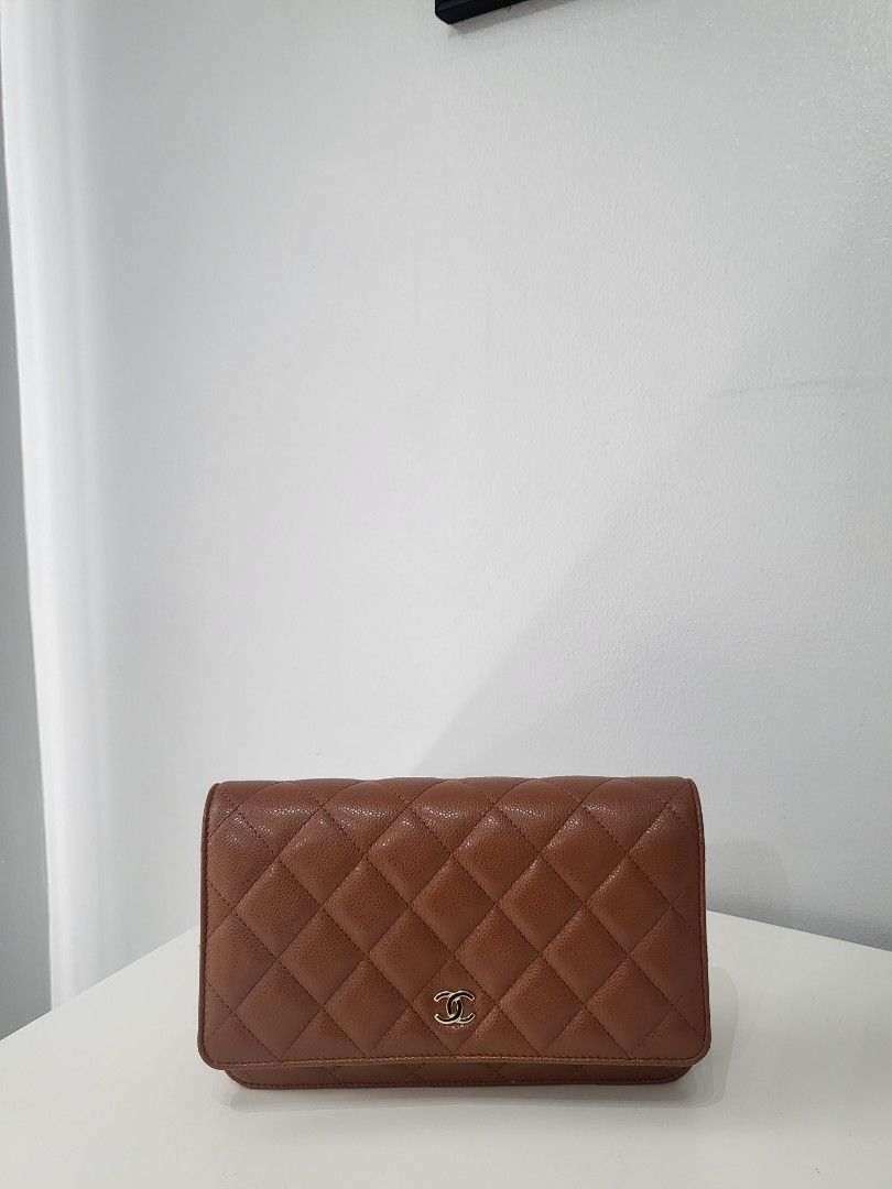 Chanel Classic Wallet on Chain 23A Brown Caviar and Light Gold Hardware  (Microchip, Luxury, Bags & Wallets on Carousell