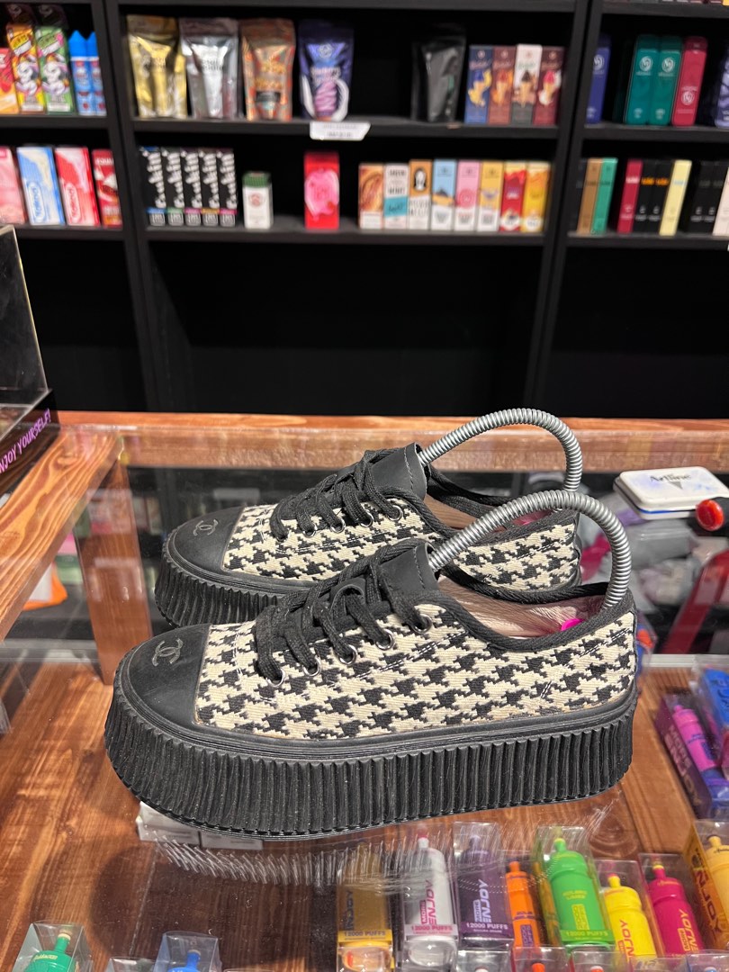 chanel open toe platform