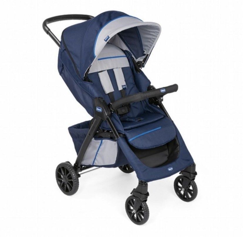 Chicco Kwil One Stroller Blue Bayi Anak Kereta Kursi Goyang