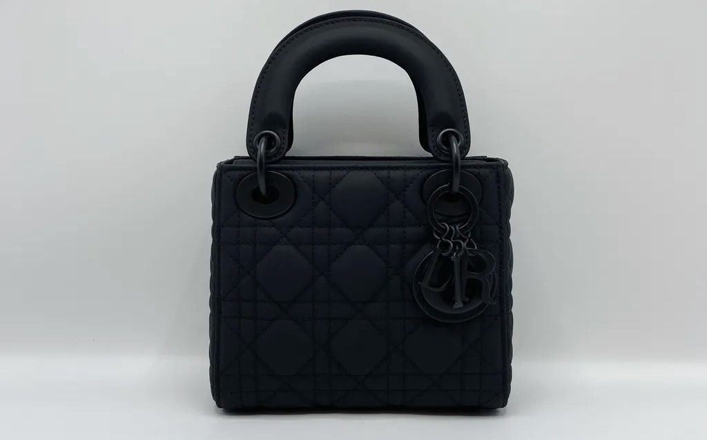 Medium lady dior bag black ultramatte cannage calfskin clearance